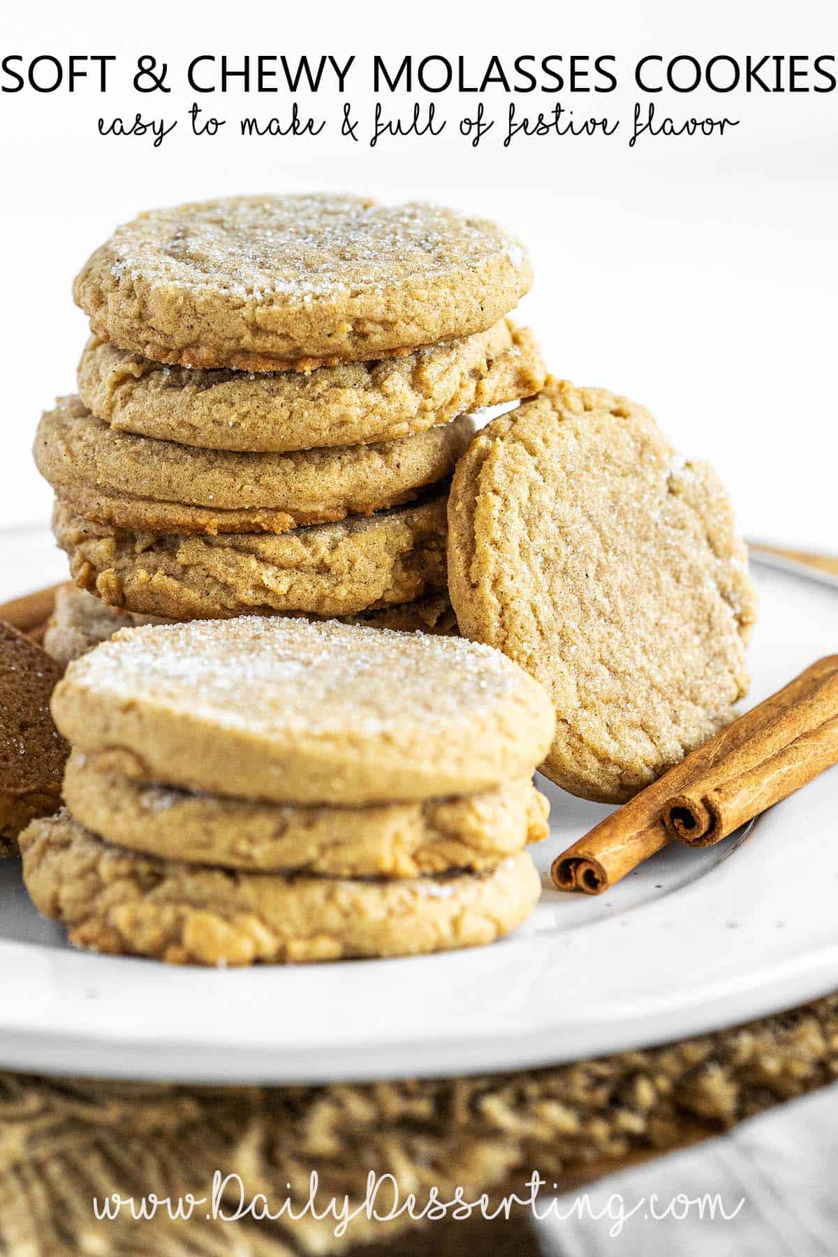 soft and chewy molasses cookies graphic