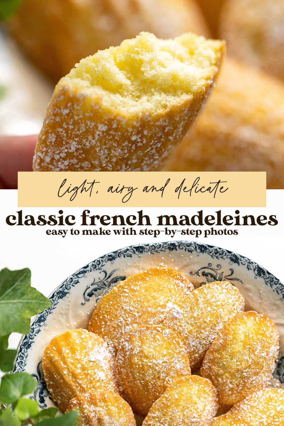 classic french madeleines recipe pin