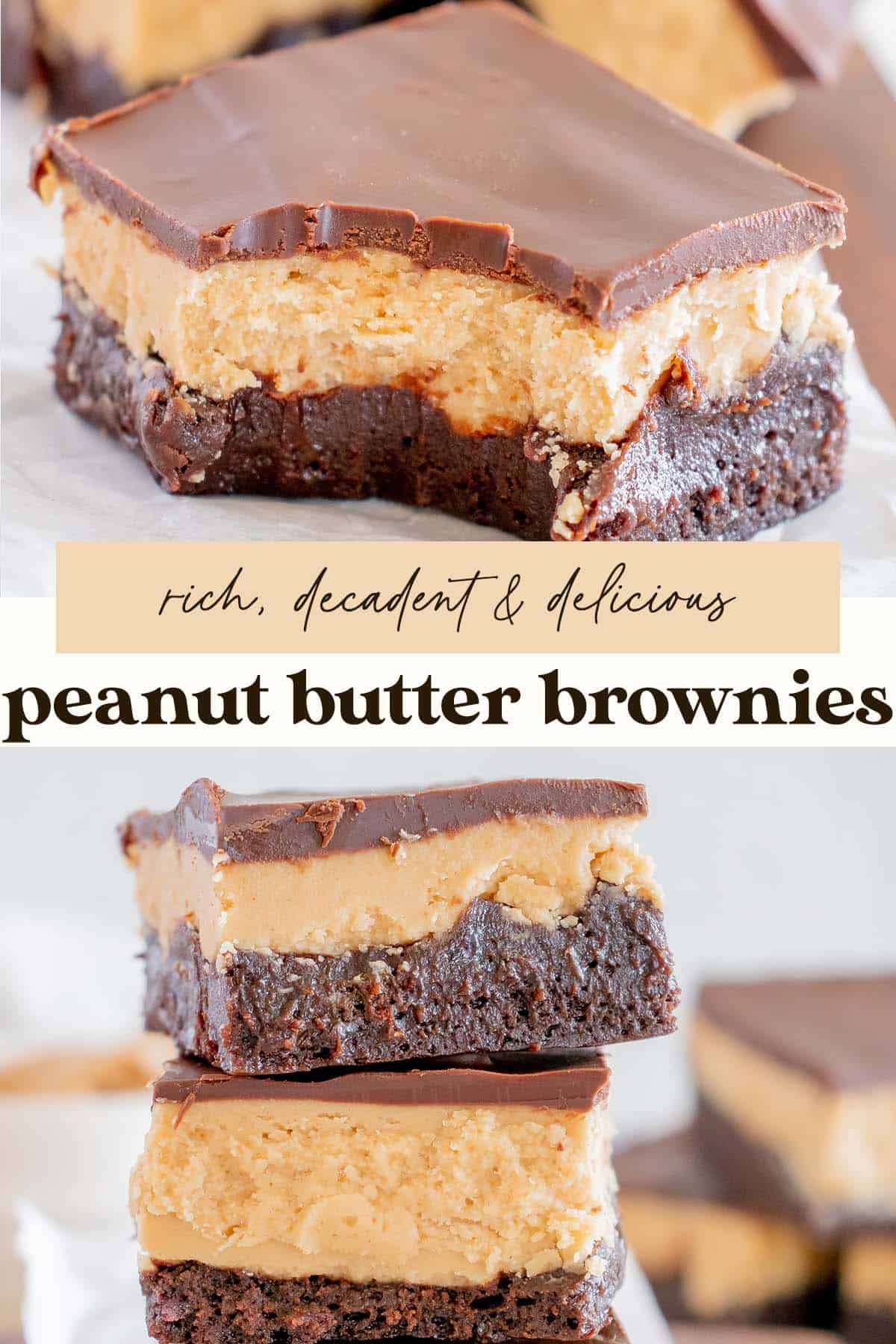 peanut butter brownies recipe pin